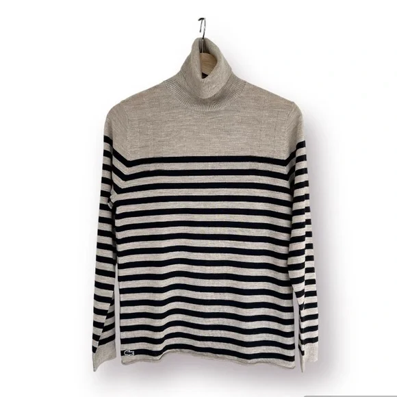 Lacoste Sweaters Lacoste Merino Wool Striped Turtleneck 36 Us